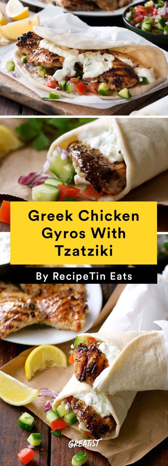 Greek Chicken Gyros With Tzatziki
