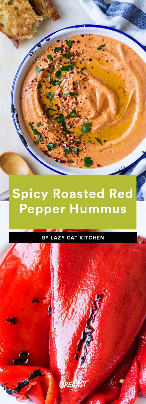 2. Spicy Roasted Red Pepper Hummus