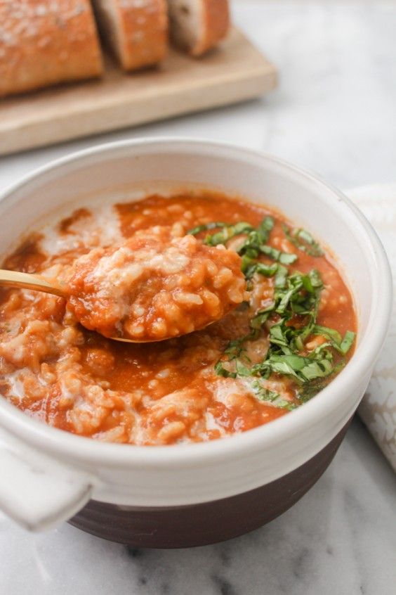 7. Tomato Basil Rice Soup