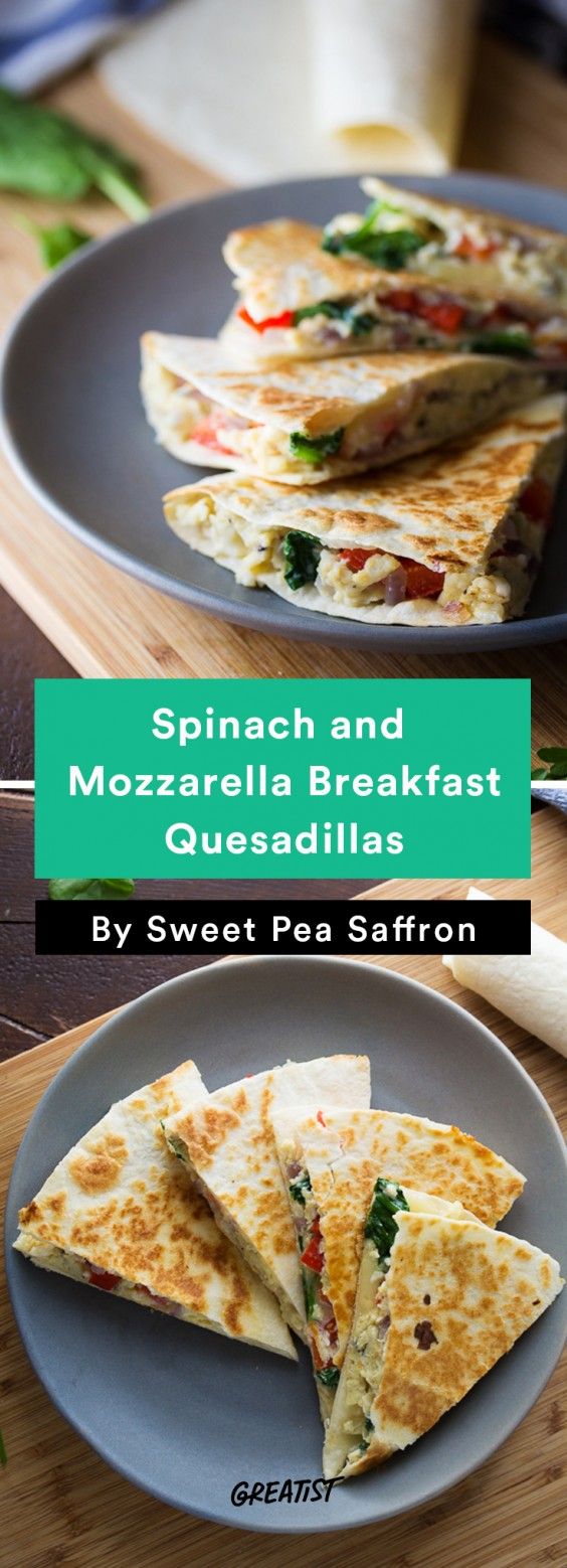 Scrambled Egg Recipes: Spinach and Mozzarella Breakfast Quesadillas