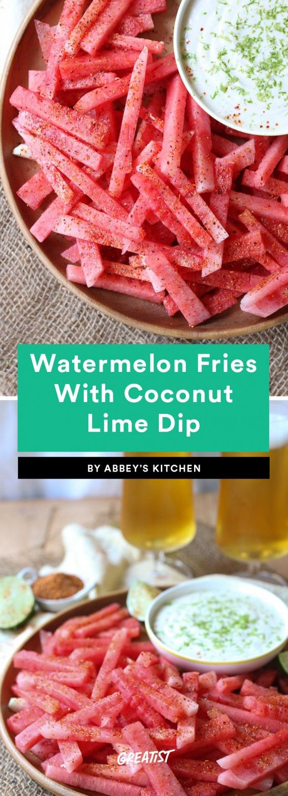 7. Watermelon Fries With Coconut Lime Dip