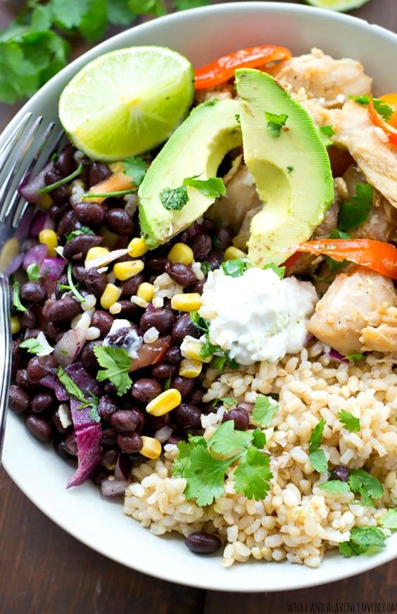 Healthy Grain Bowls: Mexican Chicken Fajita Rice Bowls