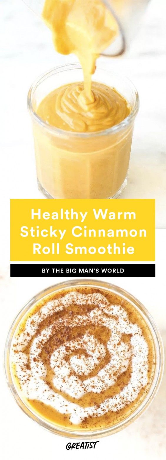 Healthy Warm Sticky Cinnamon Roll Smoothie