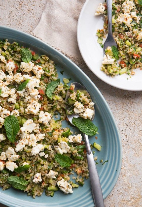 Bulgur Salad with Marinated Feta Recipe