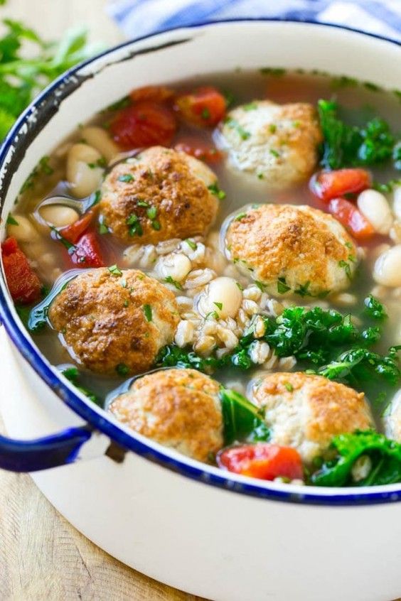10. Farro Soup With Meatballs