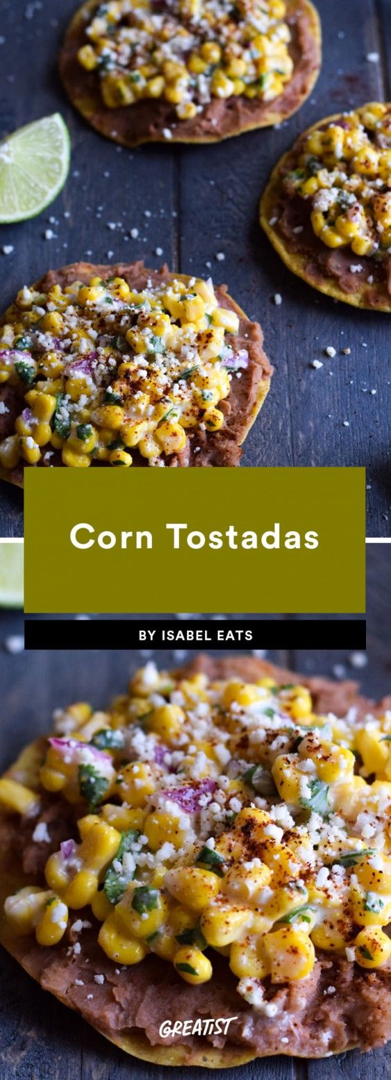 fifteen min veg dinner: Corn Tostadas