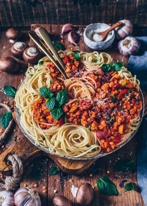 1. Lentil Bolognese With Spaghetti