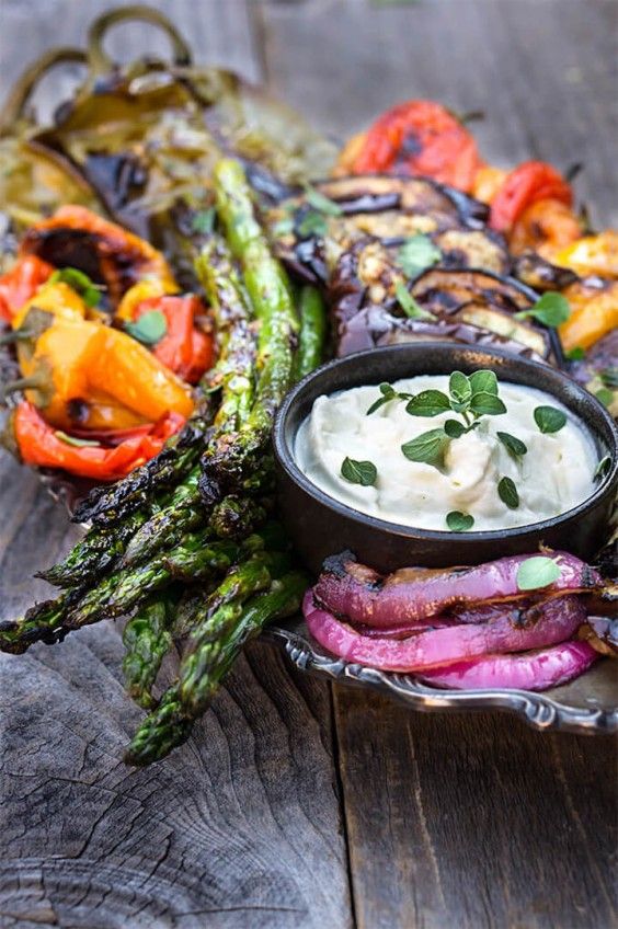 2. Marinated Grilled Vegetables With Whipped Goat Cheese