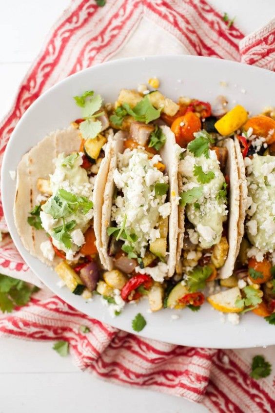 Healthy Tacos: Roasted Vegetable With Avocado Cream