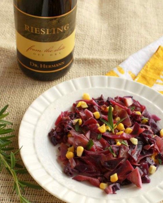 Riesling Braised Cabbage and Corn