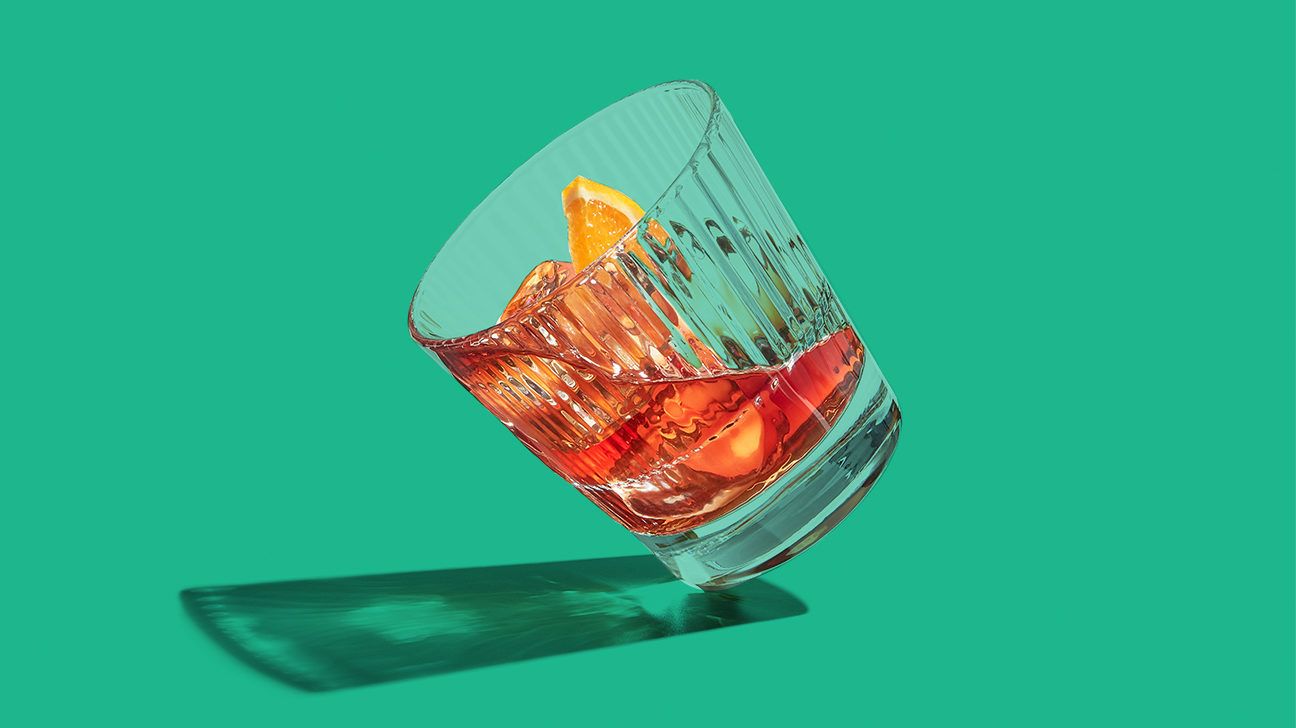 Glass of whiskey cocktail