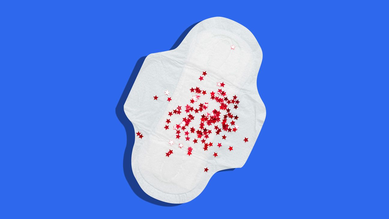 period pad with star glitter on it