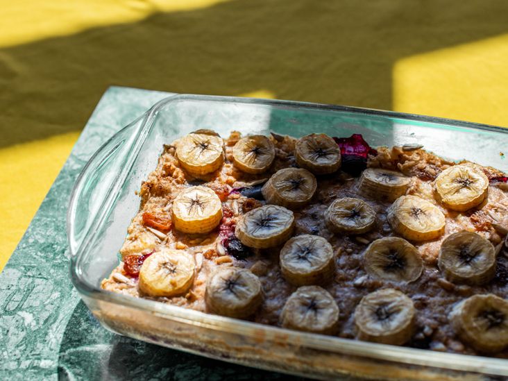 baked oatmeal in a pan