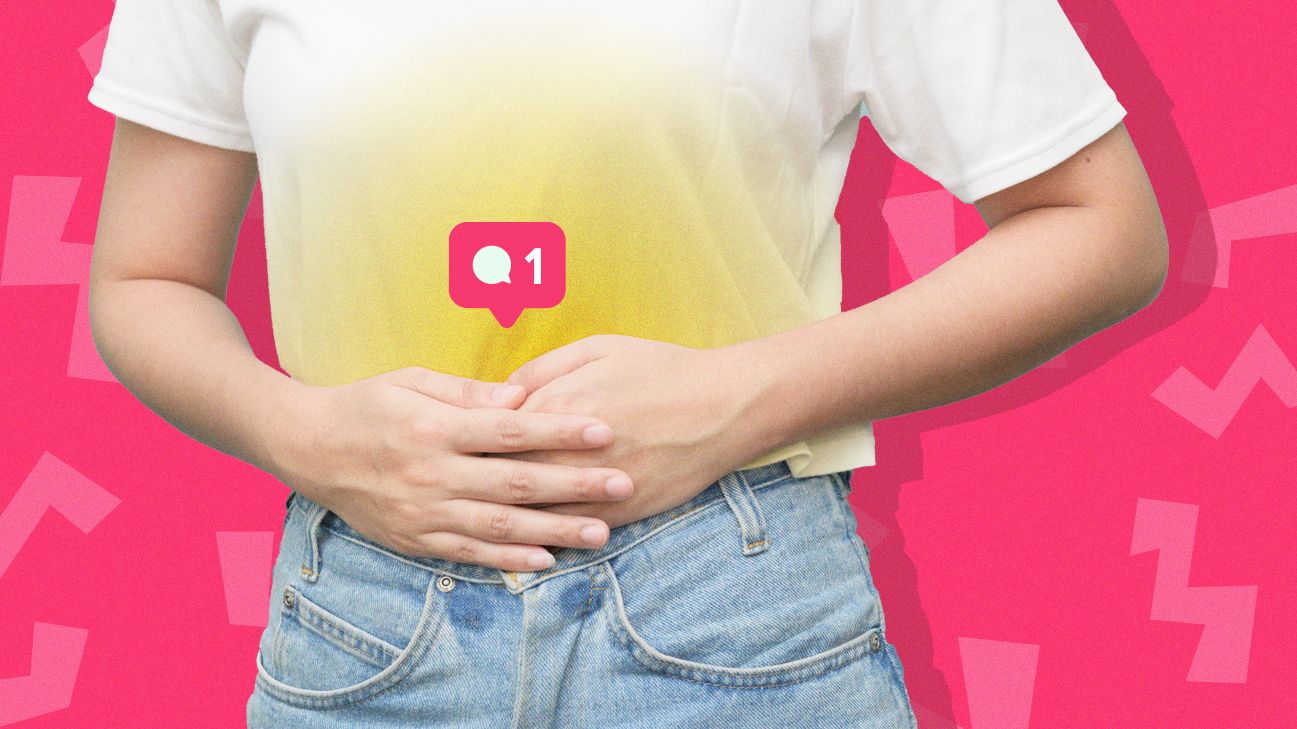 person receives social media notification on their sensitive stomach header