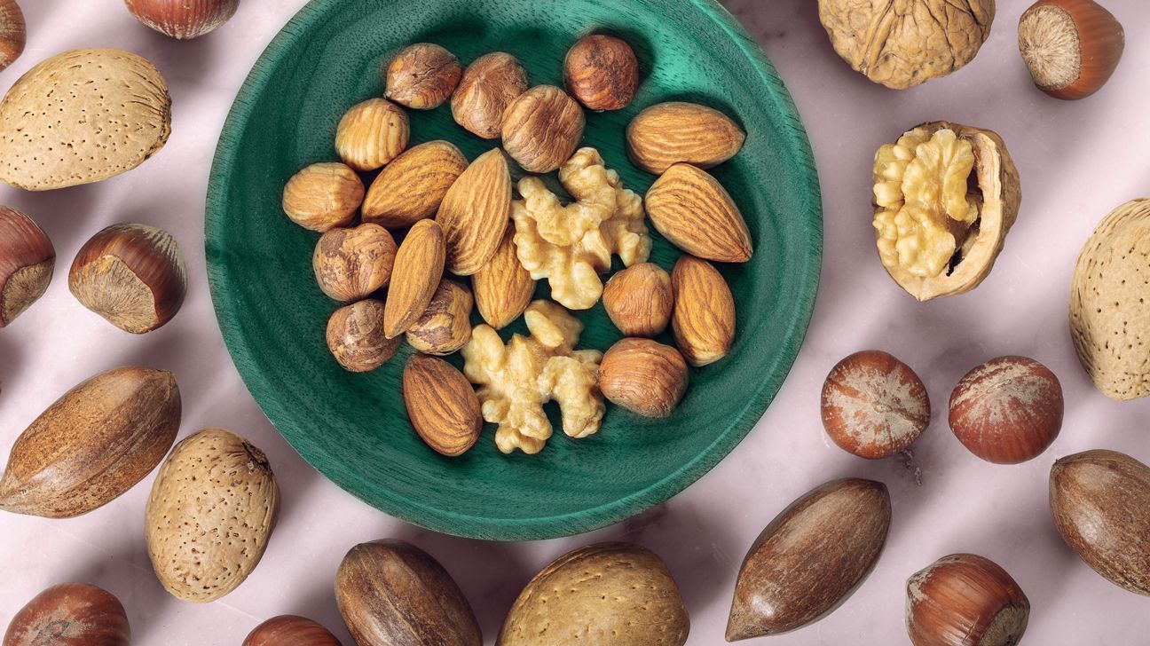 nuts containing vitamin e in a bowl header