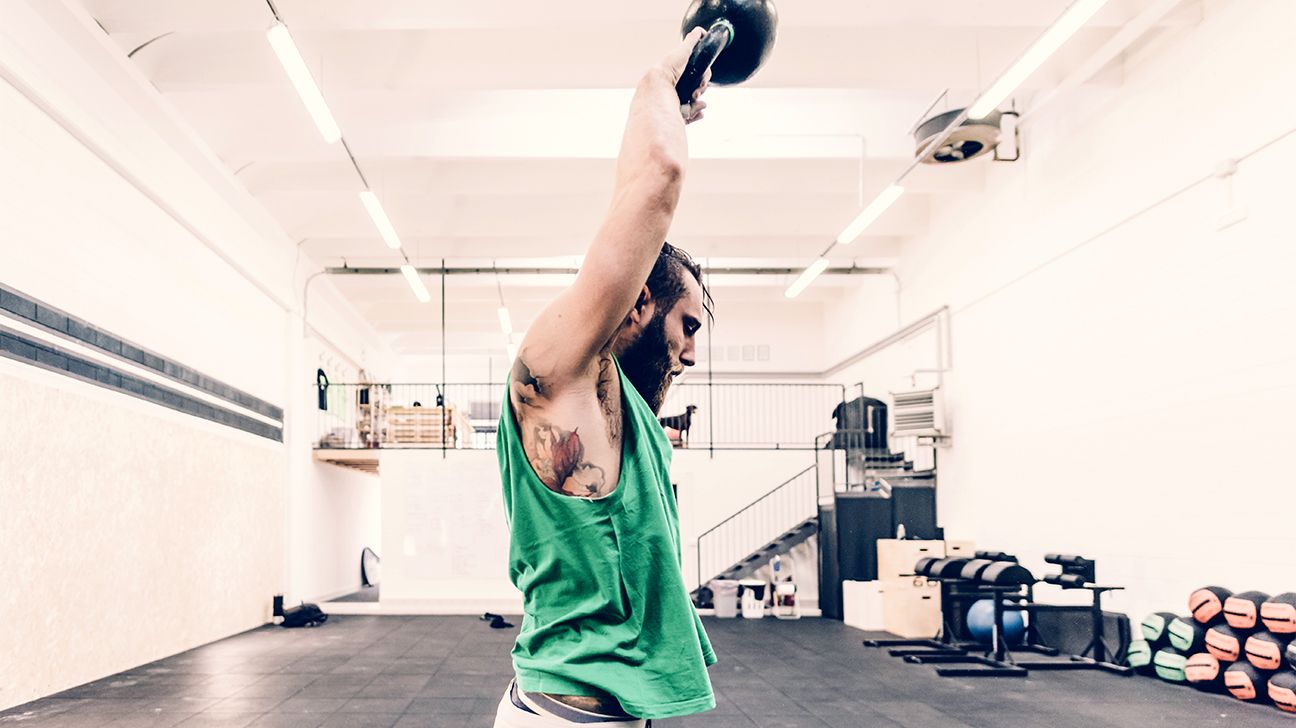 man swinging kettlebell header