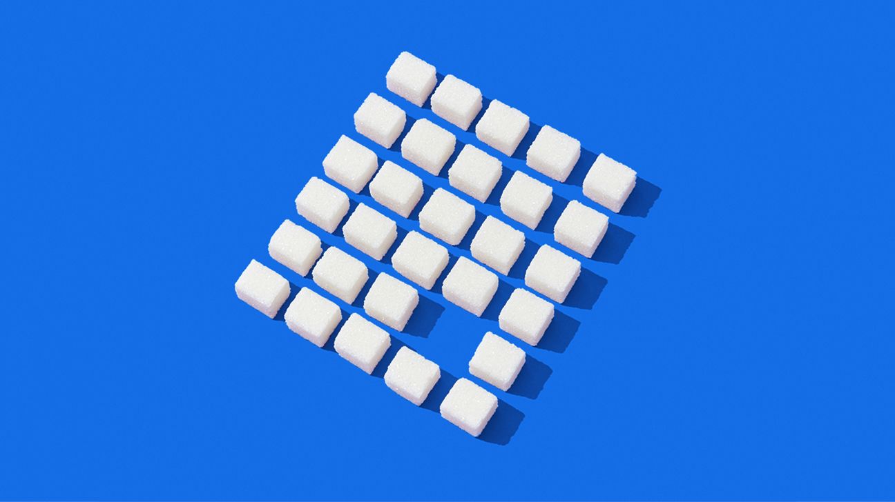 square formation of sugar cubes so you eat less sugar header