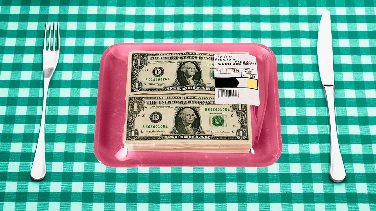 Money packaged like meat