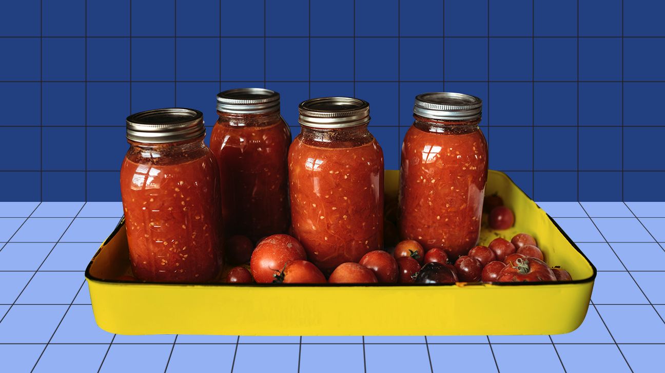 jars of homemade canned tomatoes