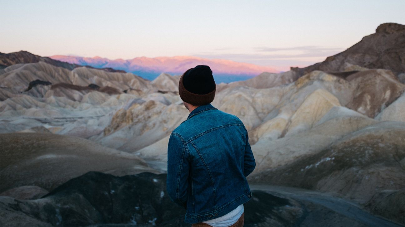 male visiting death valley national park