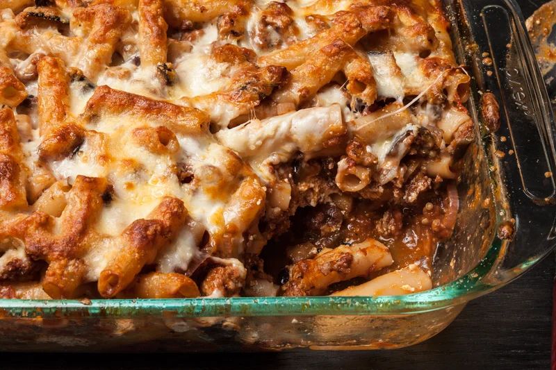 Baked Ziti with Sausage, Eggplant, and Ricotta