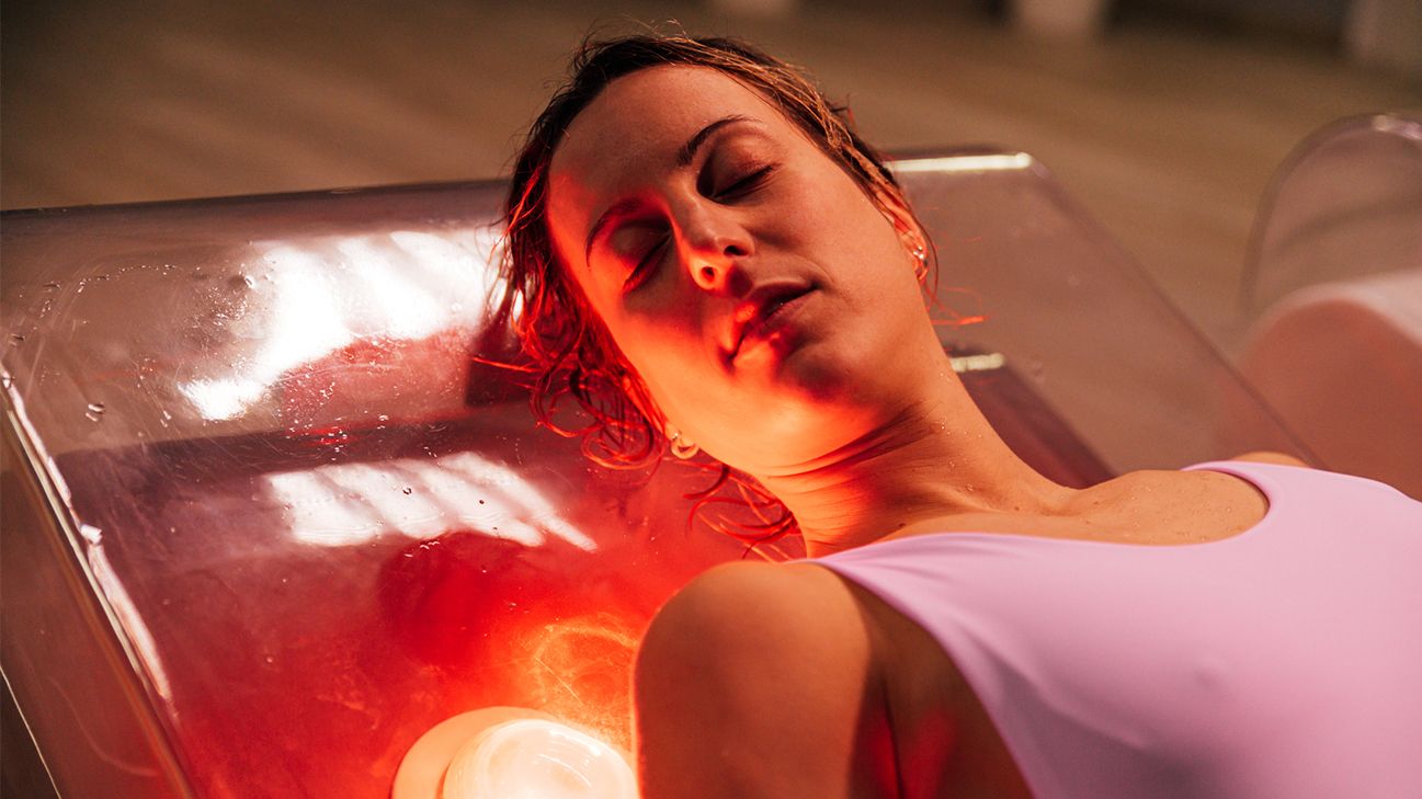 woman receiving red light therapy header