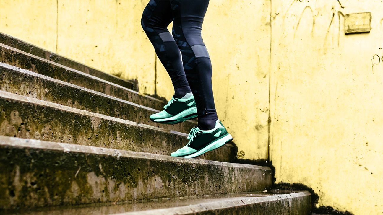 runner's legs on rainy steps header