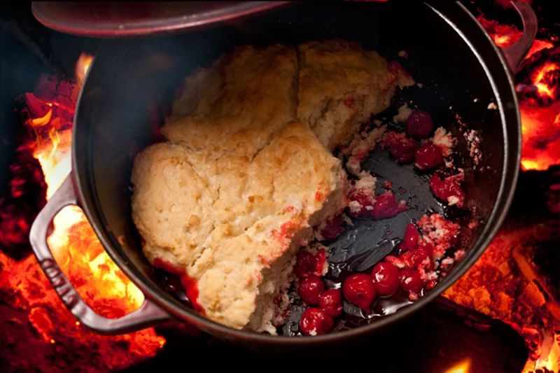 Dutch Oven Cherry Crisp - Mountain Kitchen