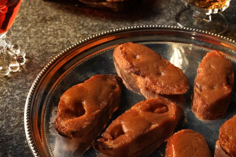 Welsh rarebit bits on a platter