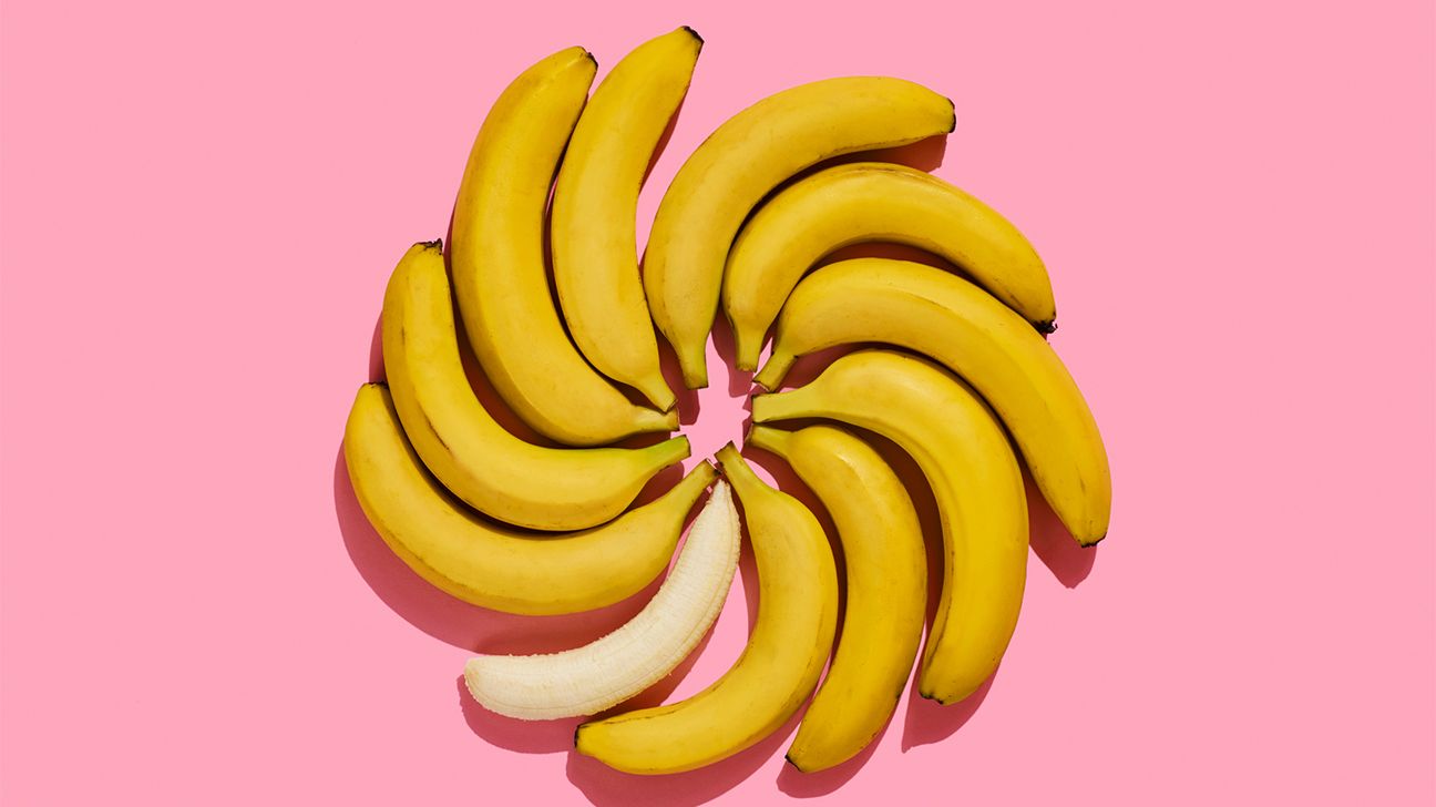 bananas on pink background