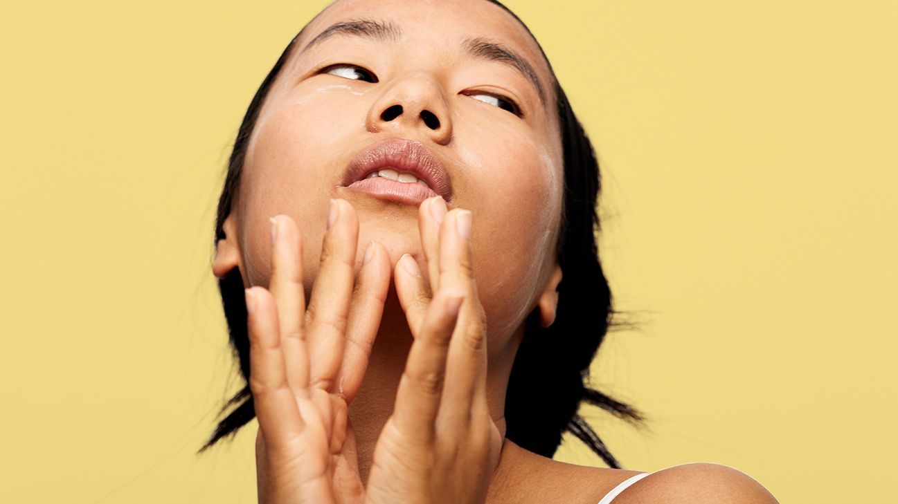 person applying slugging skin care