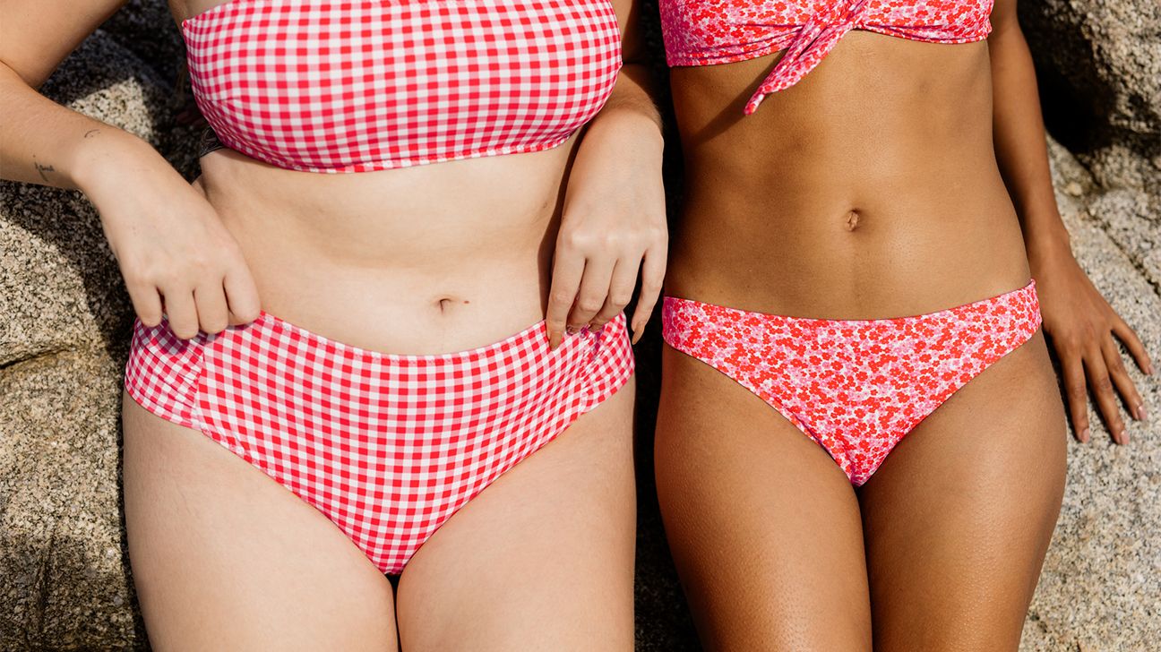 women in bikini bottoms