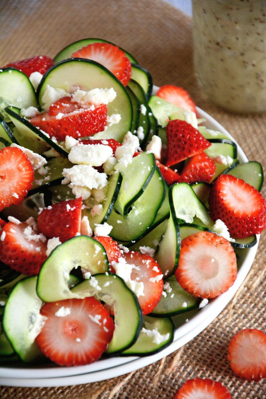 Crohn S Disease Friendly Recipes Strawberry Cucumber Salad With Poppyseed Dressing 864x1296 