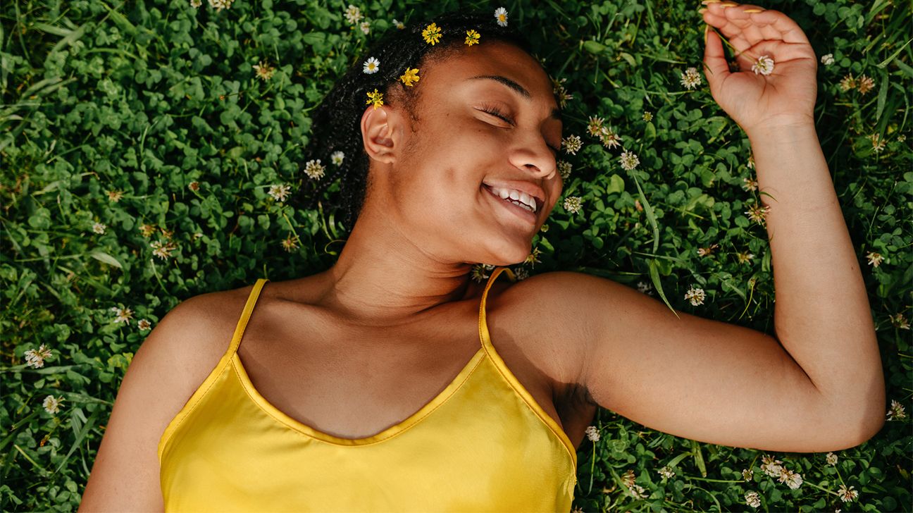 woman in grass