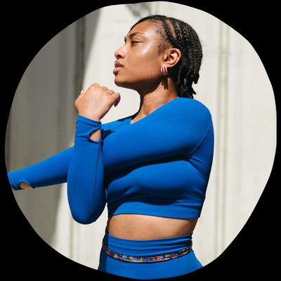 The woman extends her hand