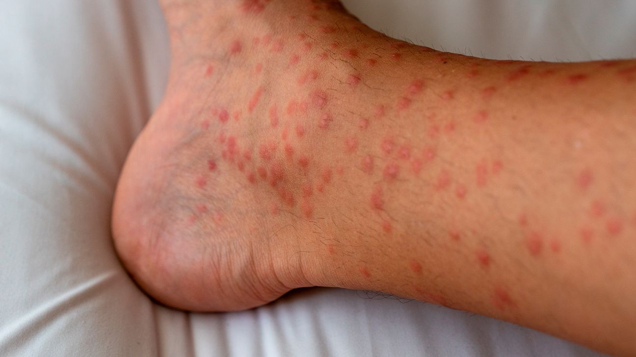 Latex allergy skin rash - Stock Image - C047/8448 - Science Photo