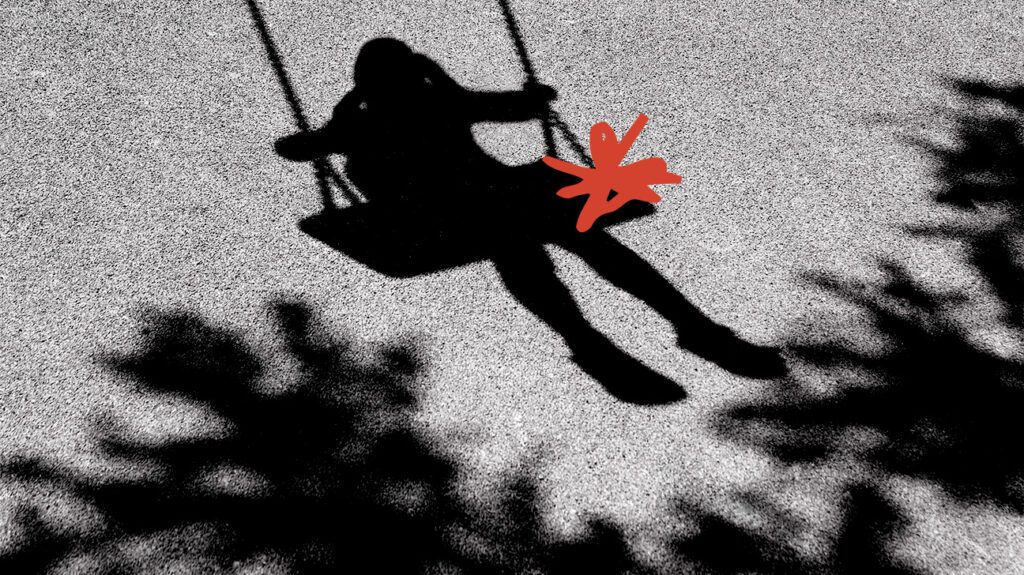 Image of the shadow of a child swinging