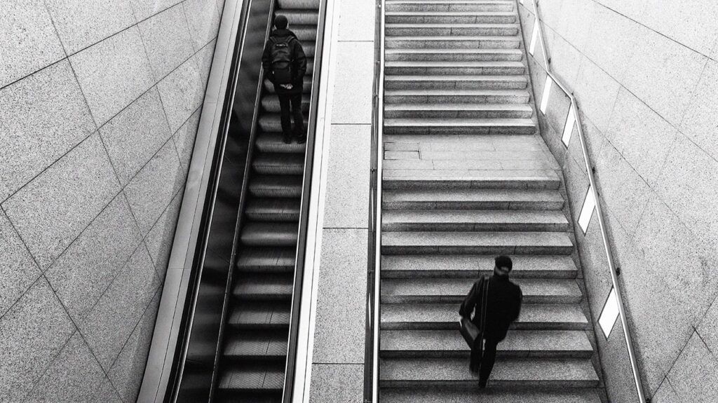 A person climbing stairs-1.