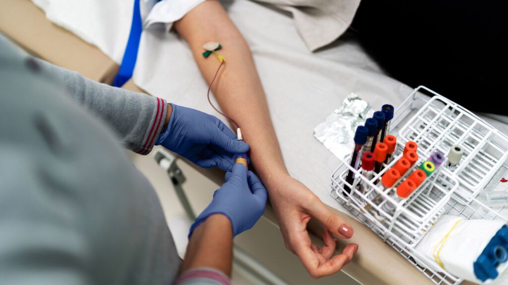 A person undergoing a phlebotomy procedure-2.