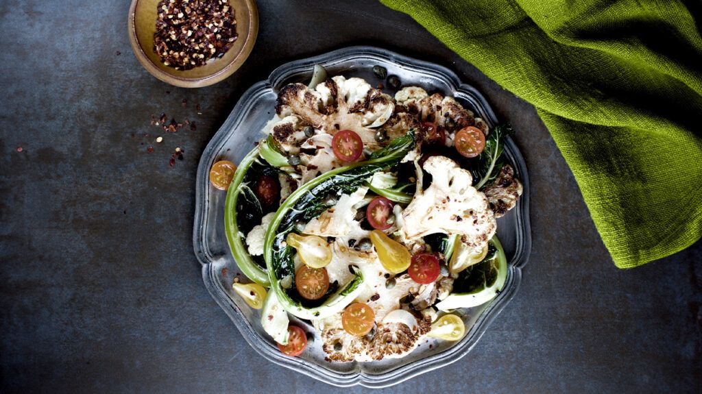 bowl of salad of mediterranean vegetables
