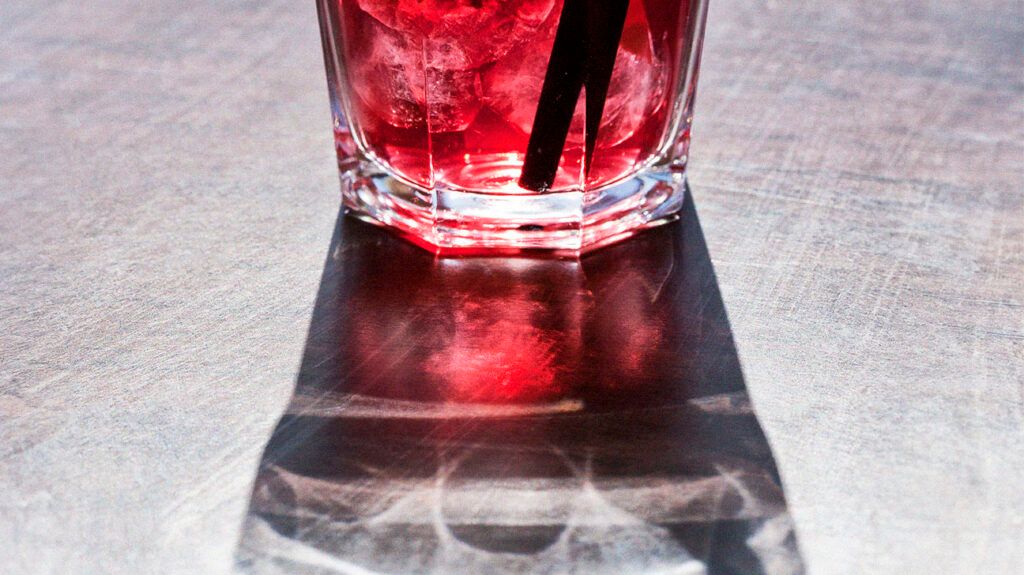 A glass of cranberry juice -1.