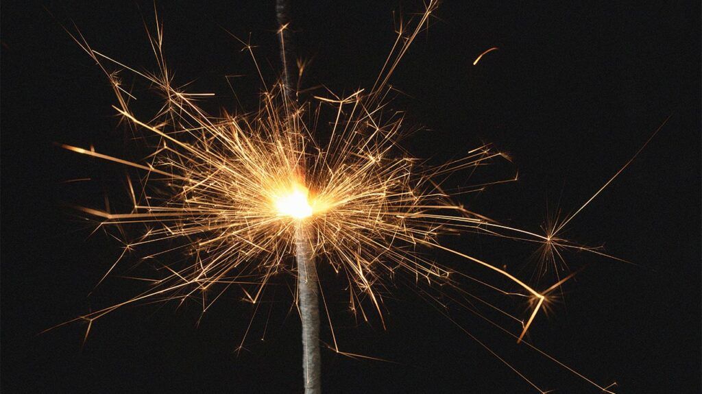 A close up view of a sparkler to represent numbness and tingling -2.