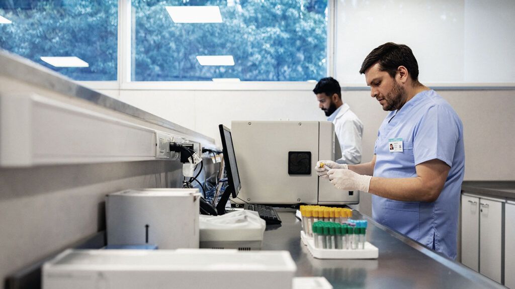 People working in a lab