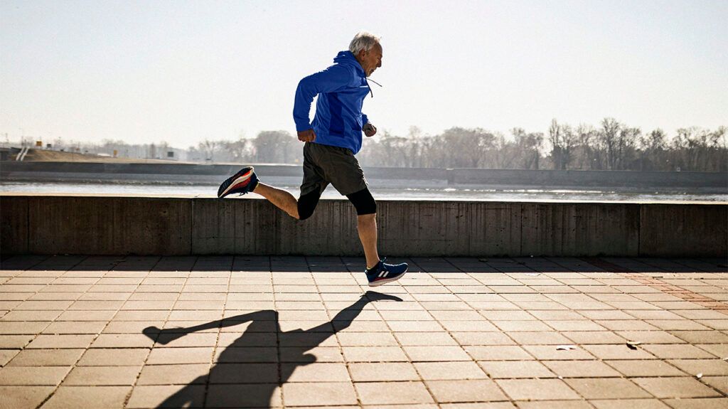 older man running