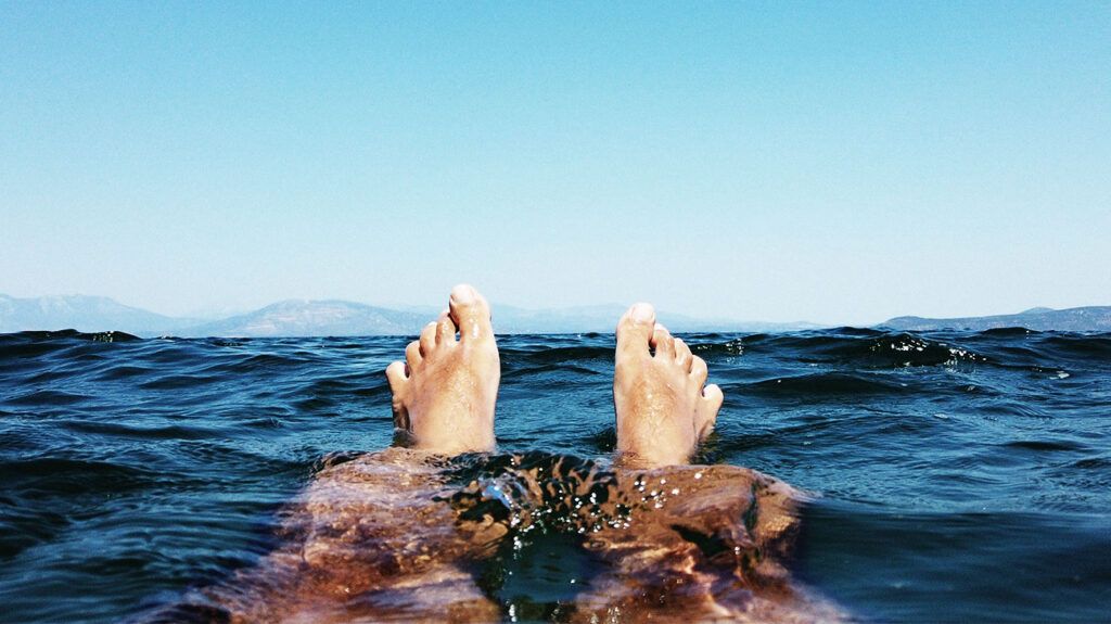 A person's feet in the sea-2.