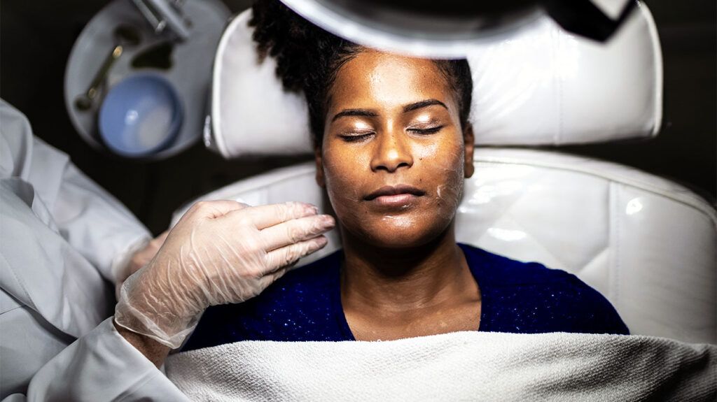 A person undergoing a facial treatment 1