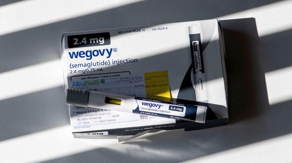 A box of Wegovy injections