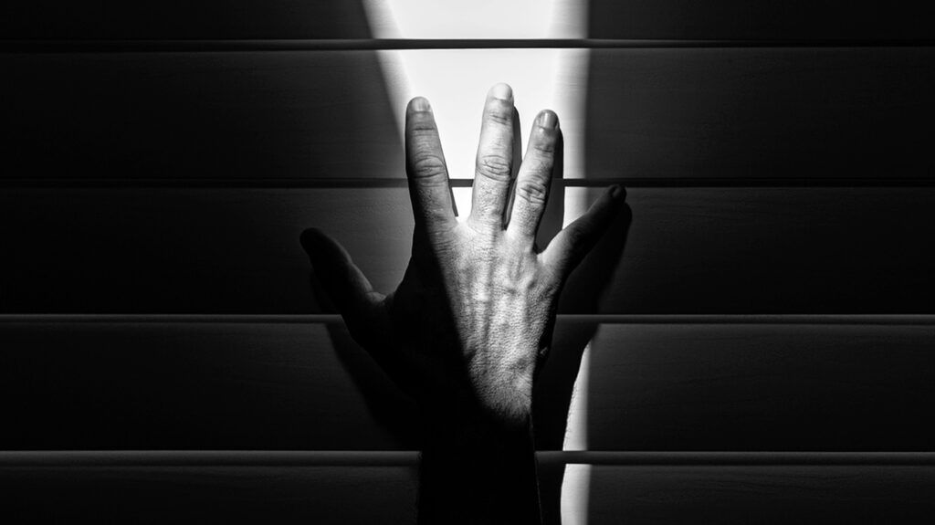 Black and white image of a hand -1.