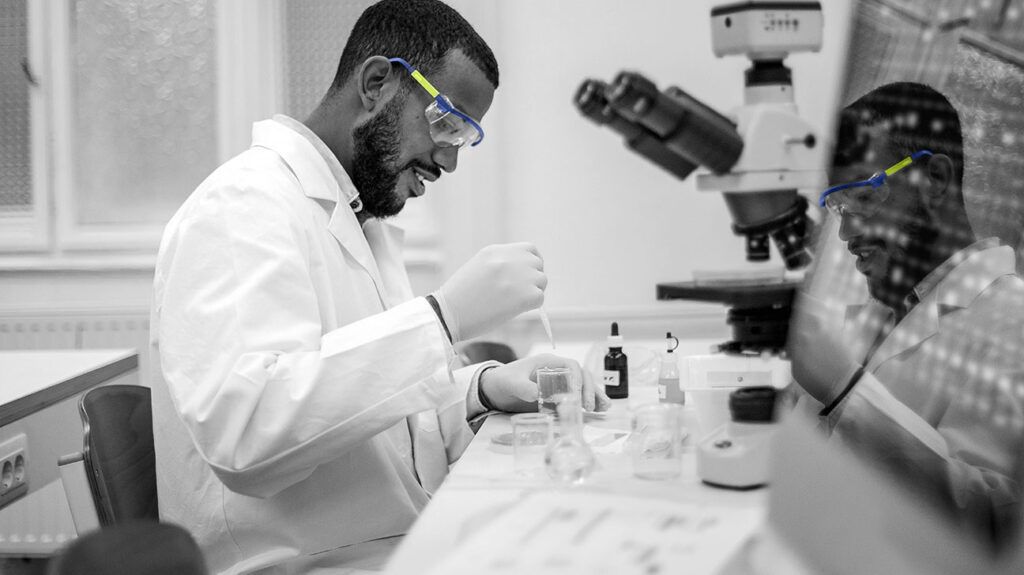 Male working in a laboratory