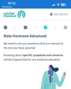 LetsGetChecked Advanced Male Hormone Test questionnaire